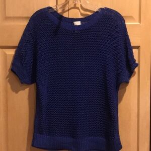 Chico’s Open Weave Blue Sweater